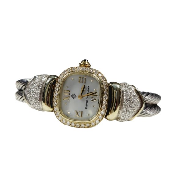 David Yurman YG Sterling Silver & Diamond Watch - Picture 2 of 8